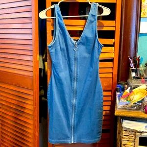 Jean zip up dress